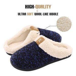 UltraIdeas Men's Memory Foam Slippers Rubber Soles